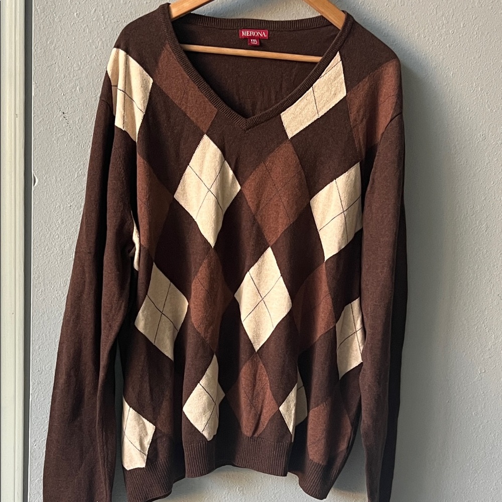 Brown Argyle Sweater